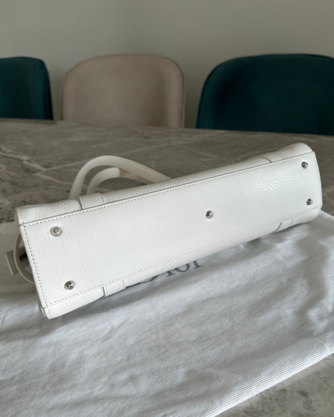 White Dior Leather Handbag