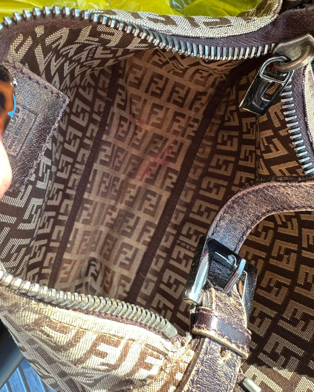 Vintage Beige Fendi Monogram Bag