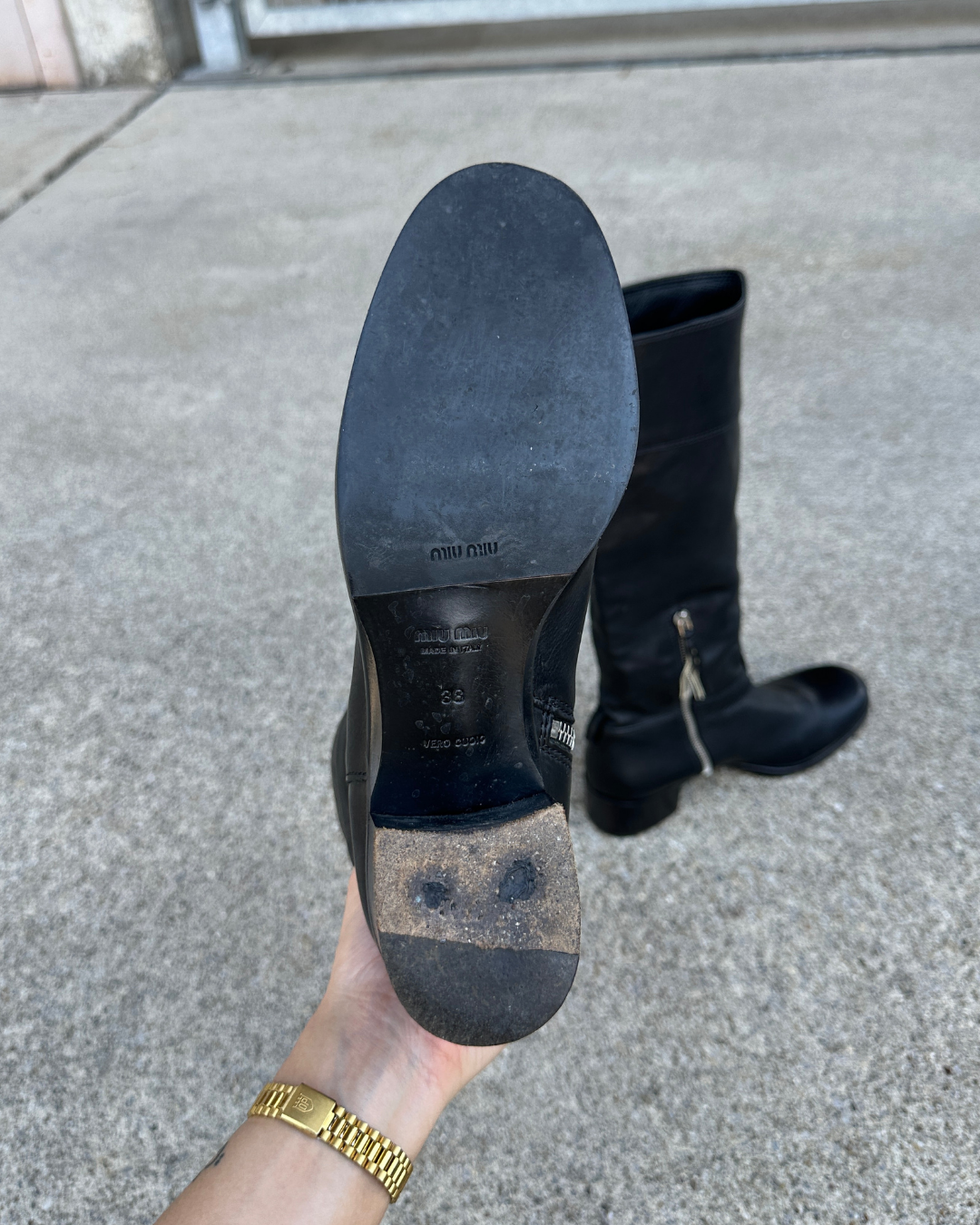 Vintage Miu Miu Leather Boots (38)