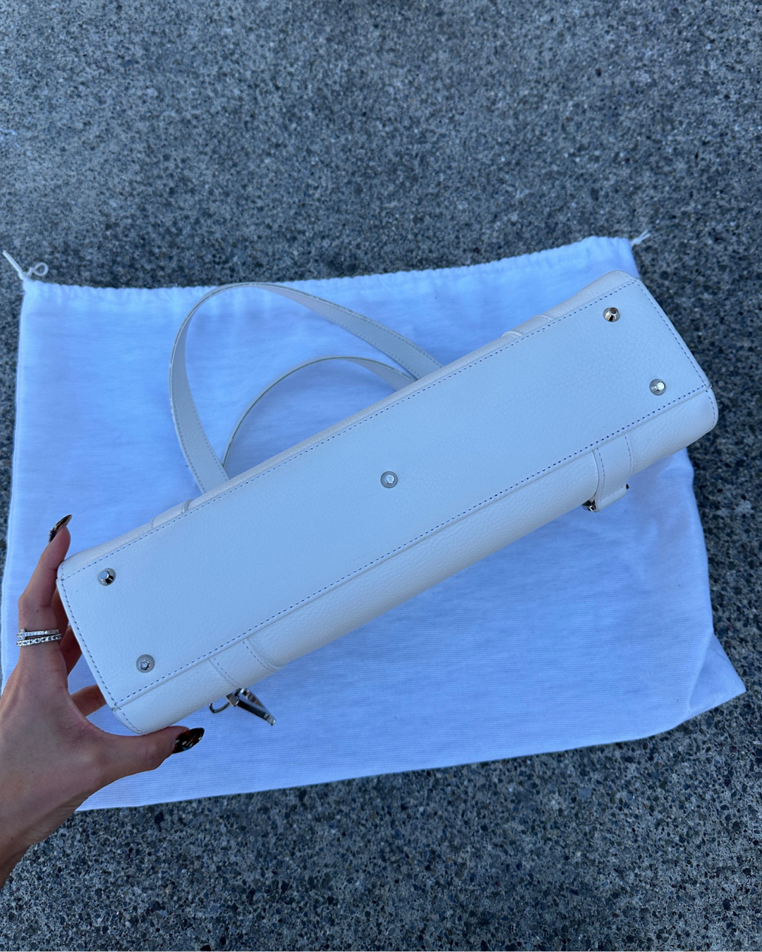White Dior Leather Handbag