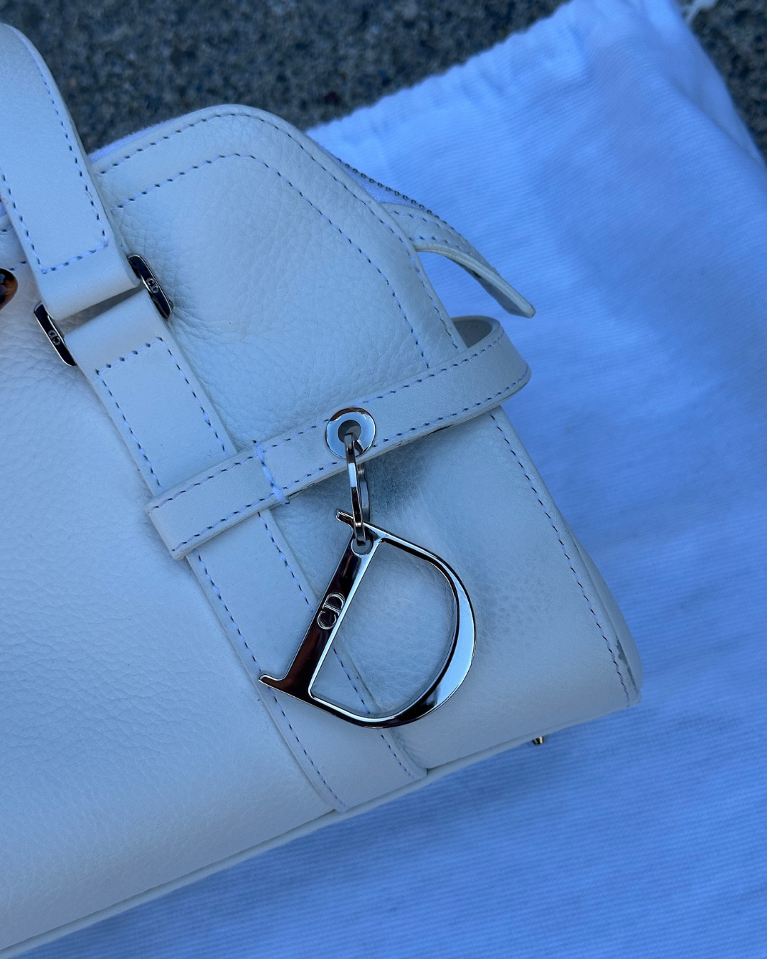 White Dior Leather Handbag