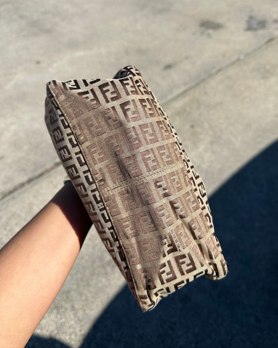 Vintage Beige Fendi Monogram Bag