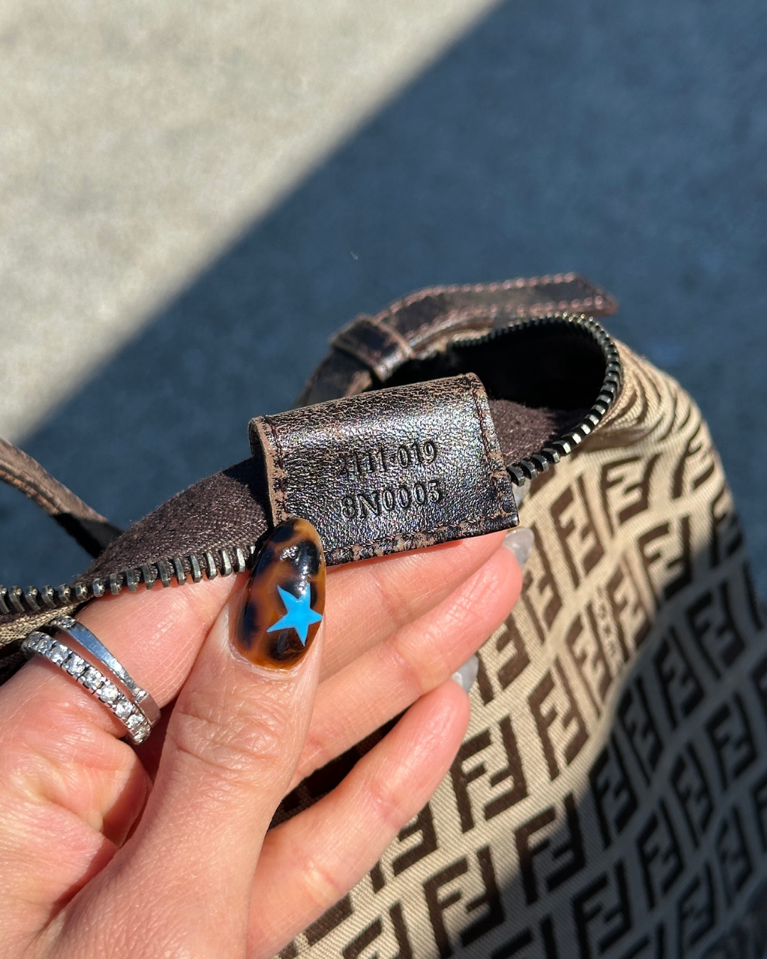 Vintage Beige Fendi Monogram Bag